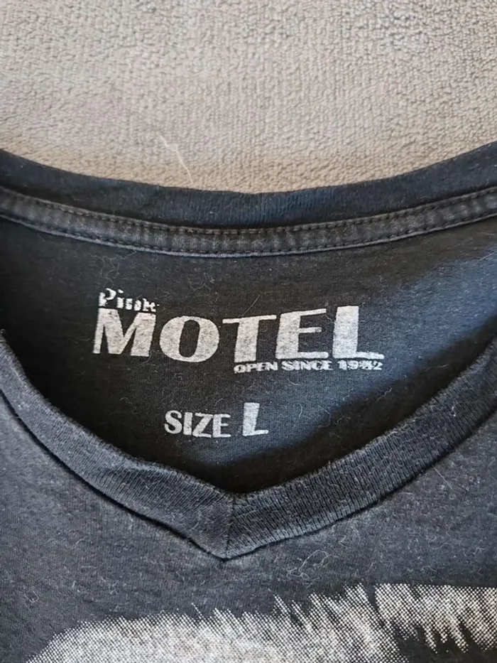 T-shirt Pink Motel Moustache – Taille L - photo numéro 3