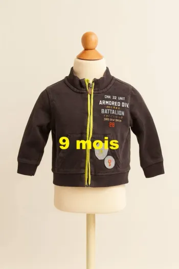 Veste gris jaune imprimé multicolore Pik Ouic Taille 9 mois