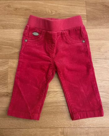 Pantalon côtelé framboise 3 mois