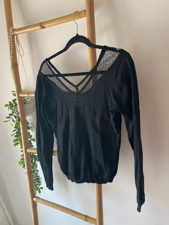 Pull fin avec dentelle - photo numéro 2