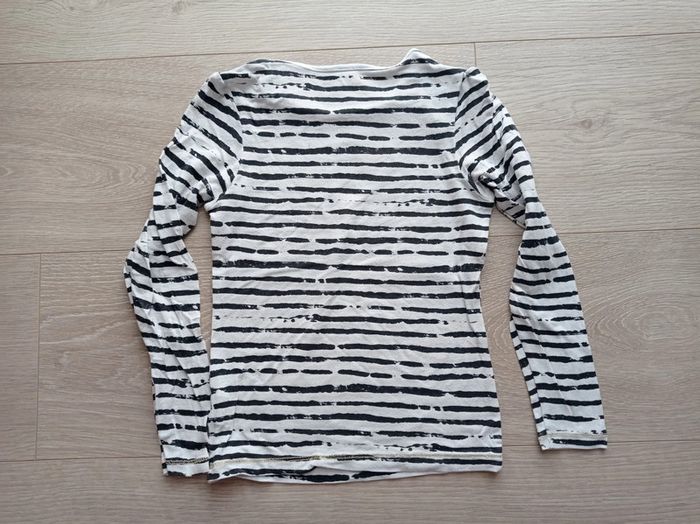 Tee shirt rayé noir blanc et doré Orchestra 5 ans - photo numéro 2