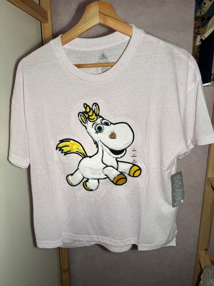 T-shirt Disney Licorne – Rose à pois – Neuf avec étiquette (Taille S) - photo numéro 2