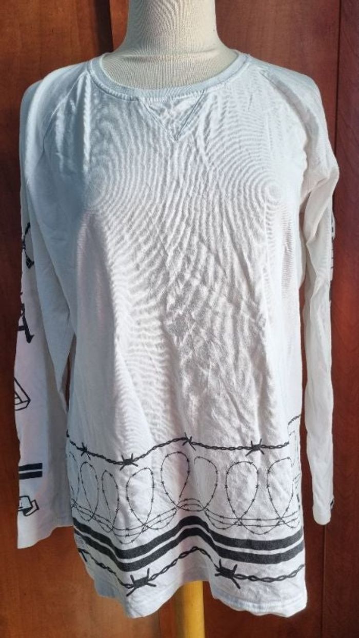 T-shirt à manches longues 2xl blanc - photo numéro 1