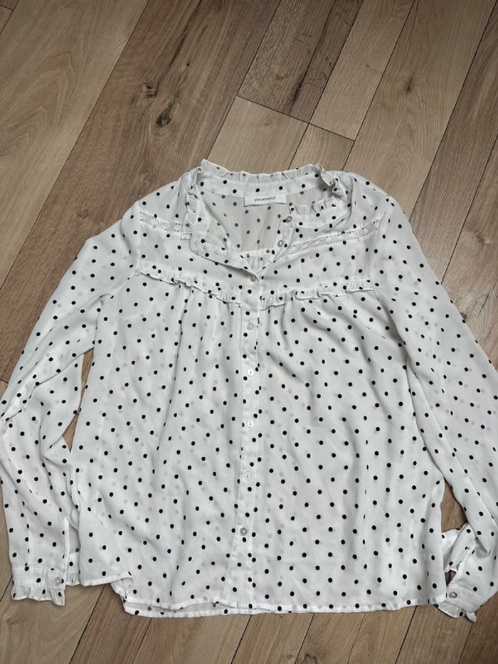 Blouse à petit pois blanc noir Promod taille 36