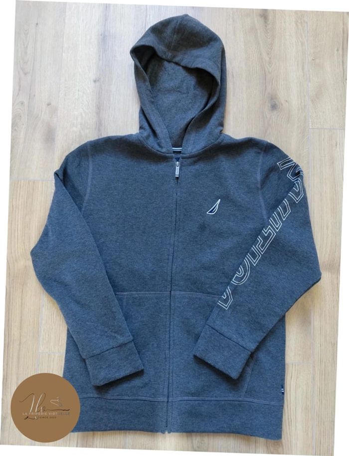 Veste zip à capuche Nautica avec écriture sur la manche - photo numéro 2