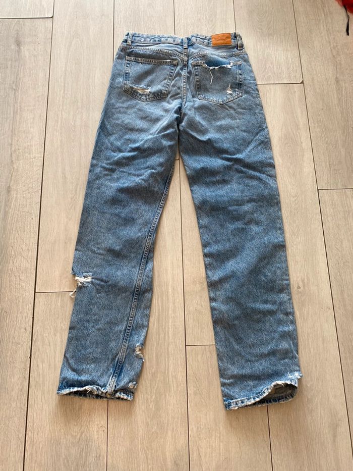 Pantalon jean Bershka taille XS / 34 troue et large / boyfriend - photo numéro 11