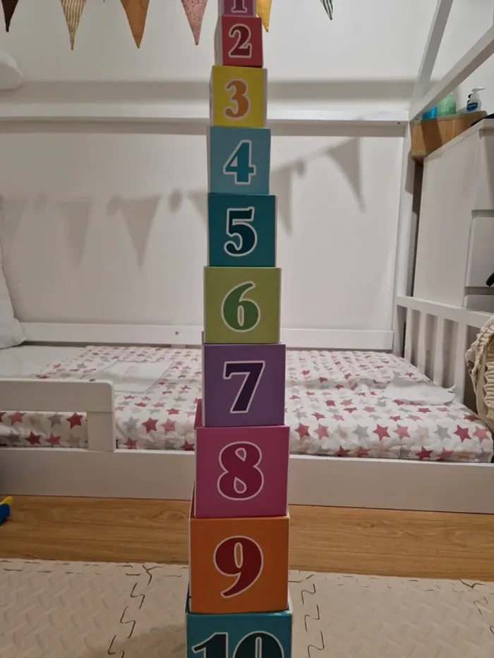 Cubes à empiler carton très bon état Jeux 2 Mômes - photo numéro 4