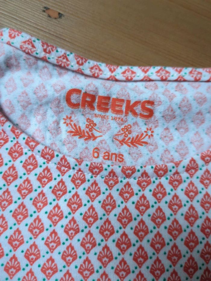 T-shirt débardeur creeks neuf 6 ans motif ancien tapisserie vintage - photo numéro 3