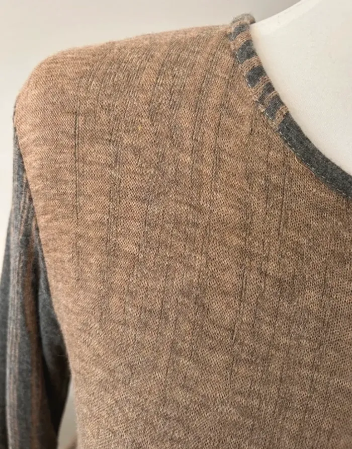 Emita churlaud robe en laine imprimée Coloris beige, gris femme, taille 40 - photo numéro 3