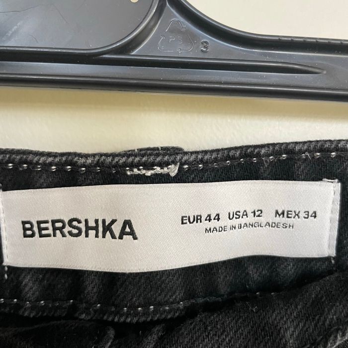 Pantalon cargo noir Bershka taille 44 coupe droite large poches latérales V061 - photo numéro 6
