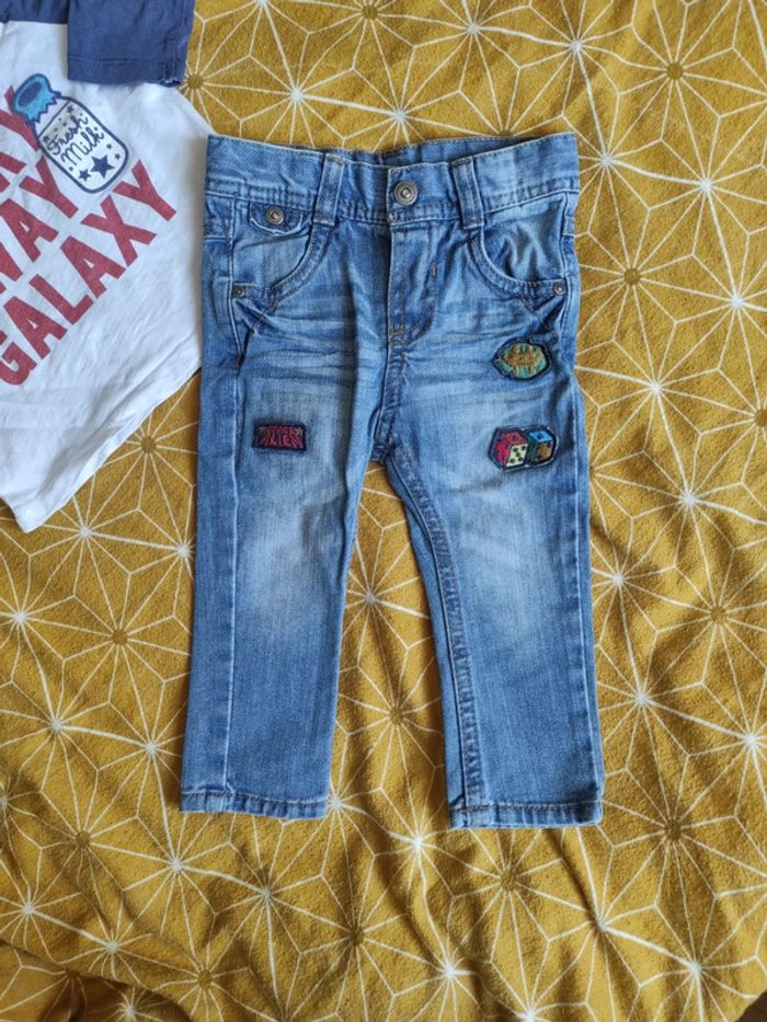 Ensemble tee shirt Manche longue et un manche courte +jeans+chaussures - photo numéro 4