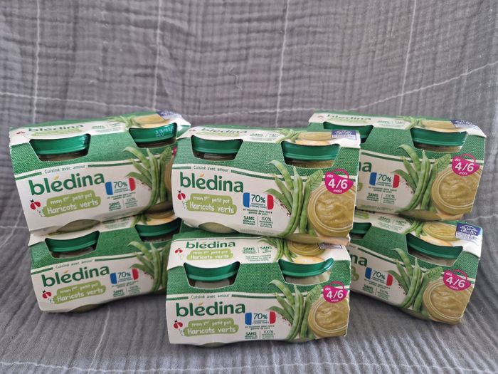 Lot petits pots bledina harricot vert 4/6 mois