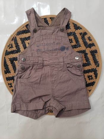 Salopette short marron clair garçon 6 mois Du Pareil au Même