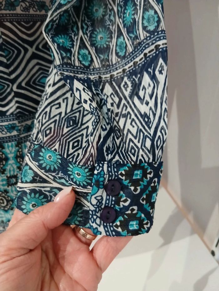 Blouse bleu et turquoise transparente 38 - photo numéro 5