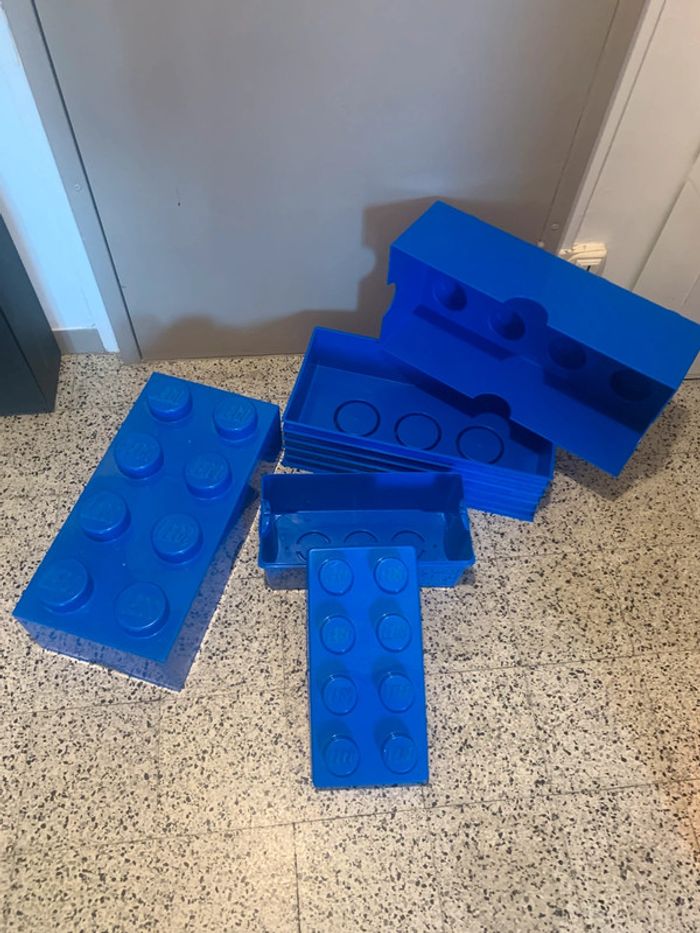 Boîte de rangement lego bleu - photo numéro 8