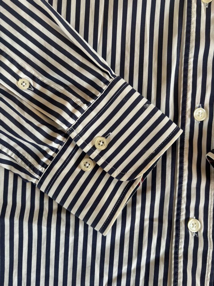 Chemise Eden Park rayée blanche et bleu - Taille L - photo numéro 6