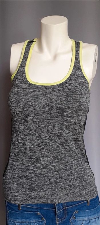 Joli débardeur gris et jaune