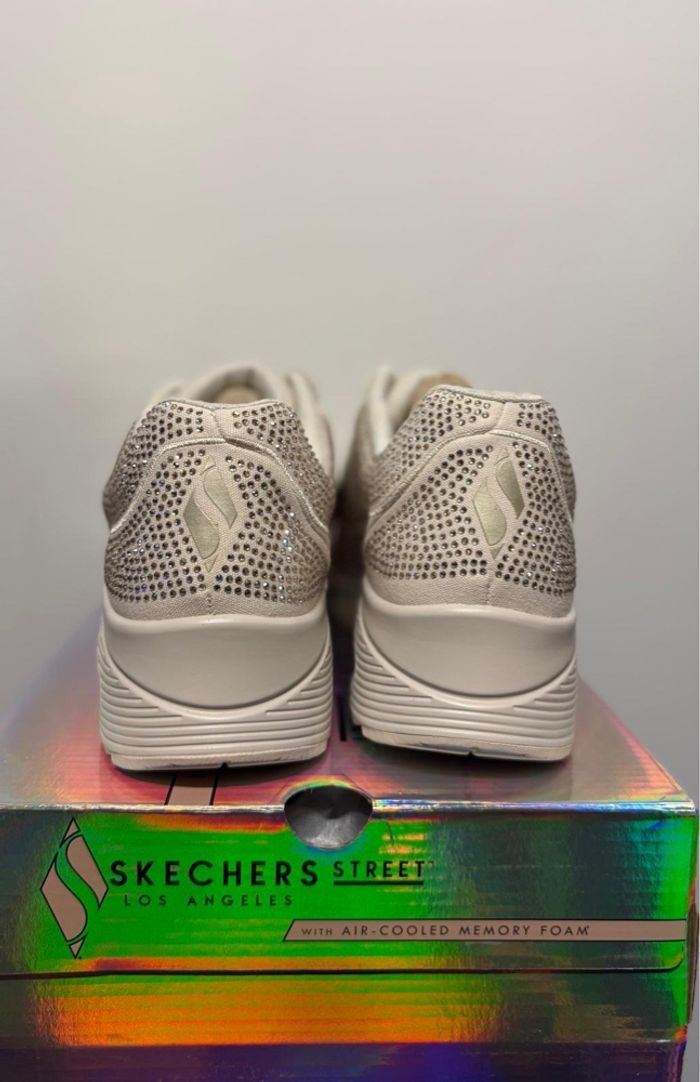 Basket uno beige à. strass argenté -38 - photo numéro 3