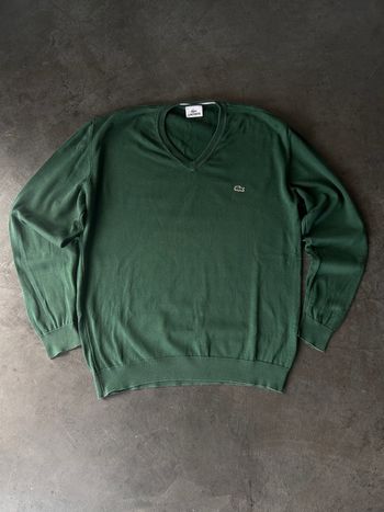Pull col V Lacoste vers foncé taille L 