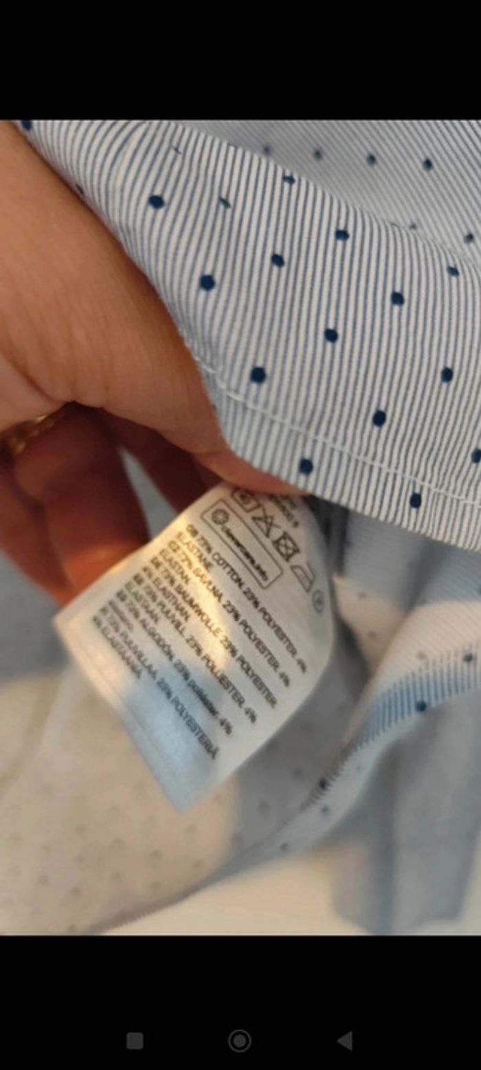 Chemise blanche et bleue clair taille 34 H&M - photo numéro 6