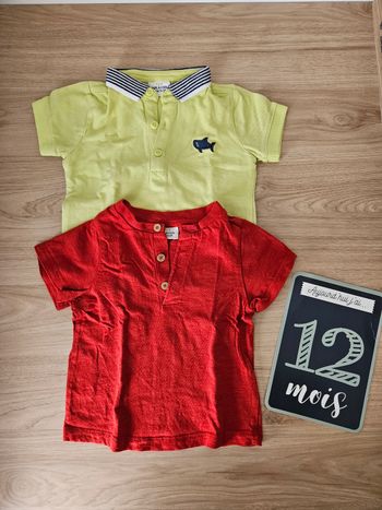 Lot t-shirt manche courte 12 mois