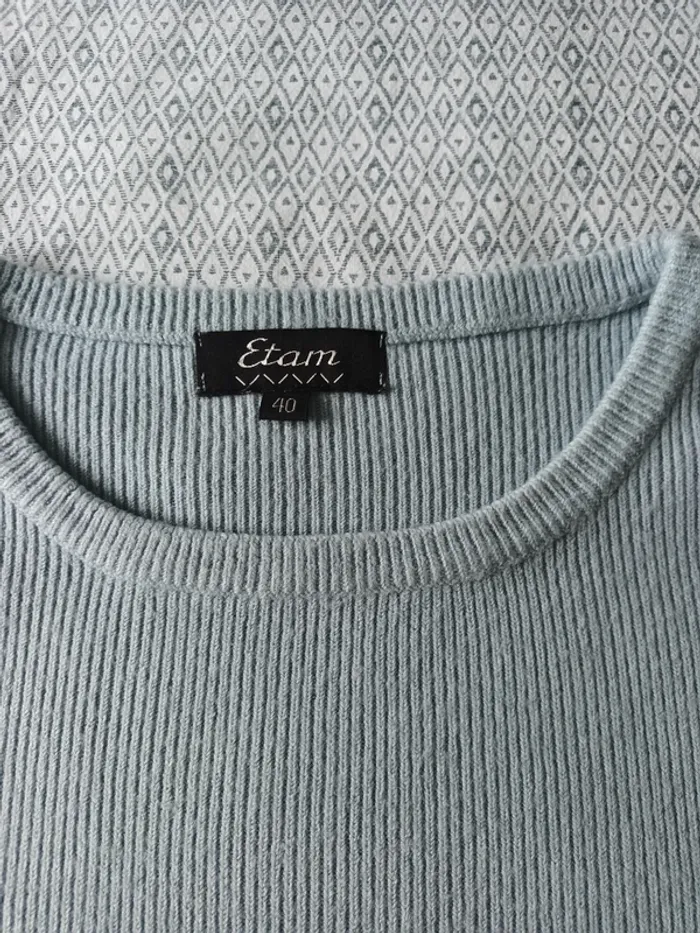 T-shirt chaud manches courtes à mailles côtelées - photo numéro 5