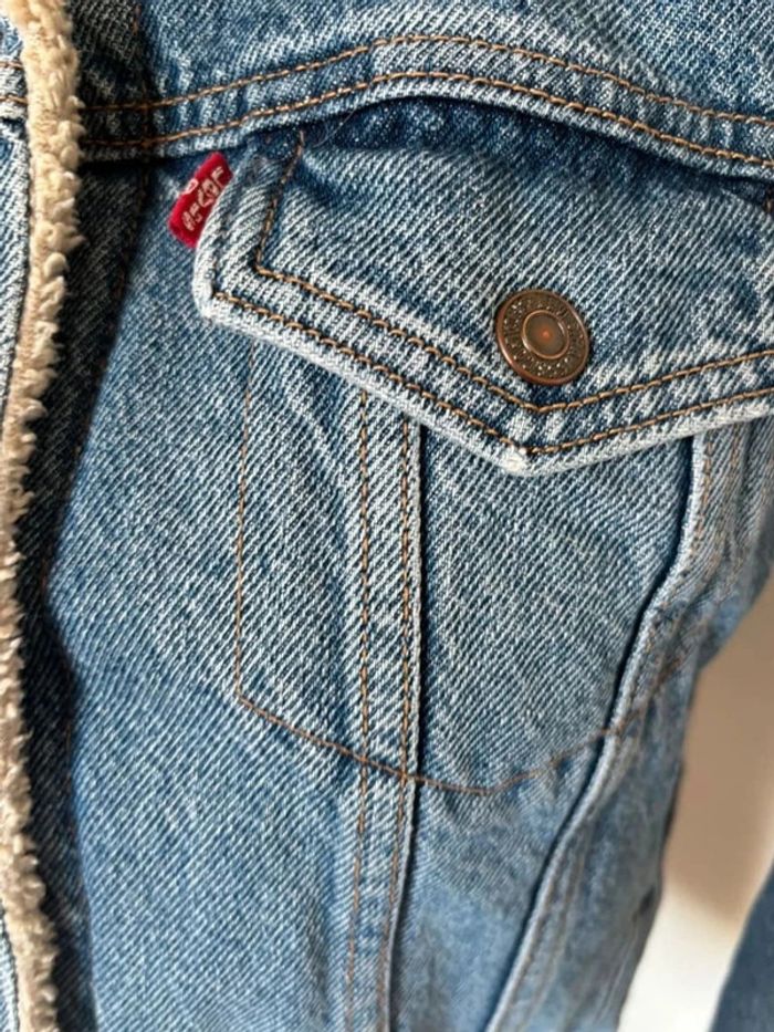 Veste en jeans bleu délavé femme taille S - photo numéro 3