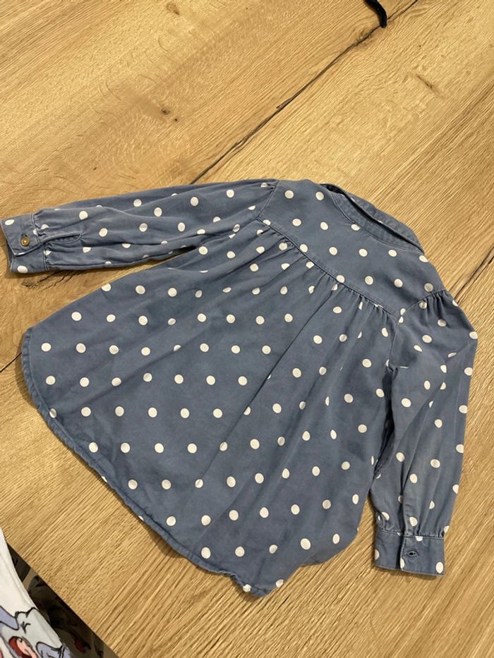 Blouse bleu à pois - photo numéro 3