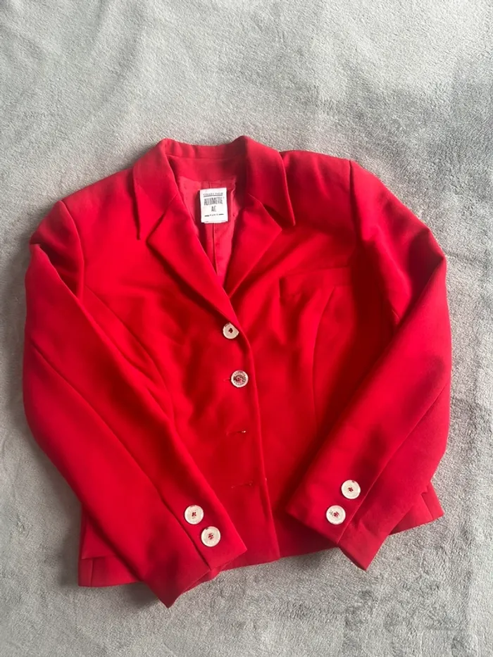 Veste blazer rouge Allumette Paris – Élégance 80s made in France
