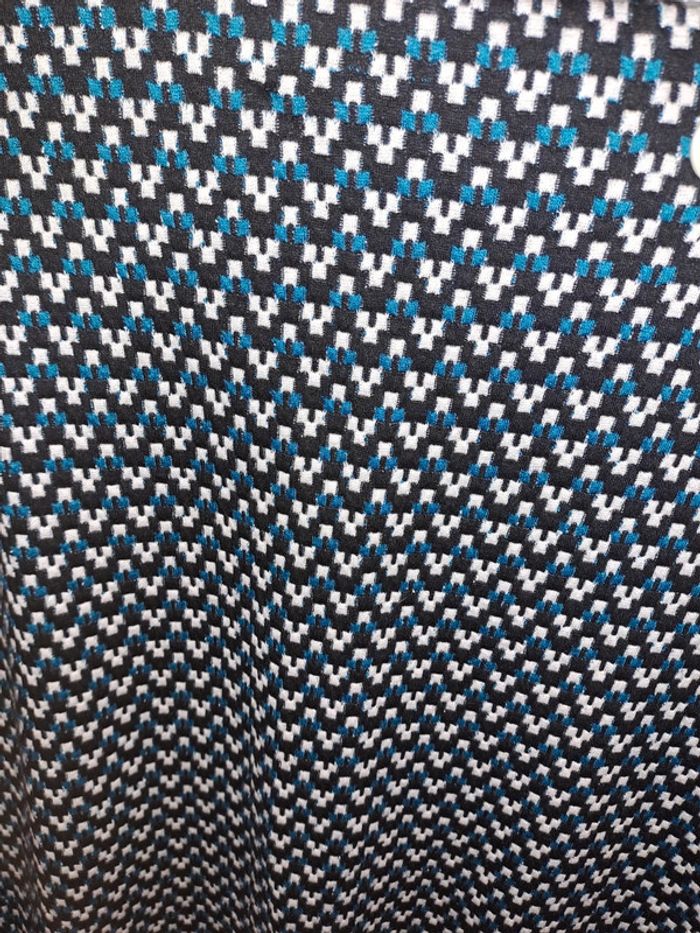 Jupe motif noir blanc bleu canard taille M - photo numéro 2