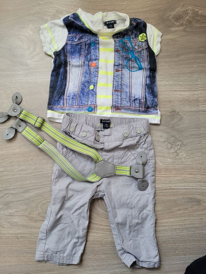 Ensemble t-sirt pantalon et bretelles - photo numéro 2