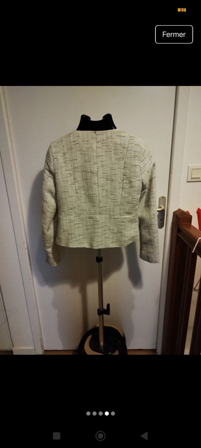 Blazer blanc argenté taille 38 - photo numéro 4