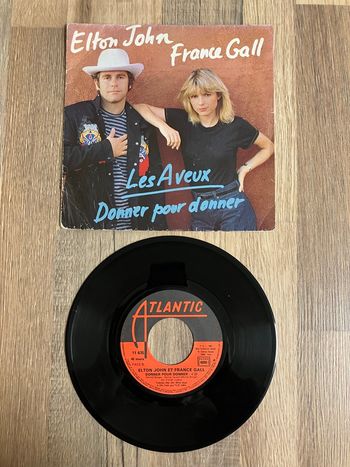 Vinyle 45 tours-E.John et F.Gall-Les aveux