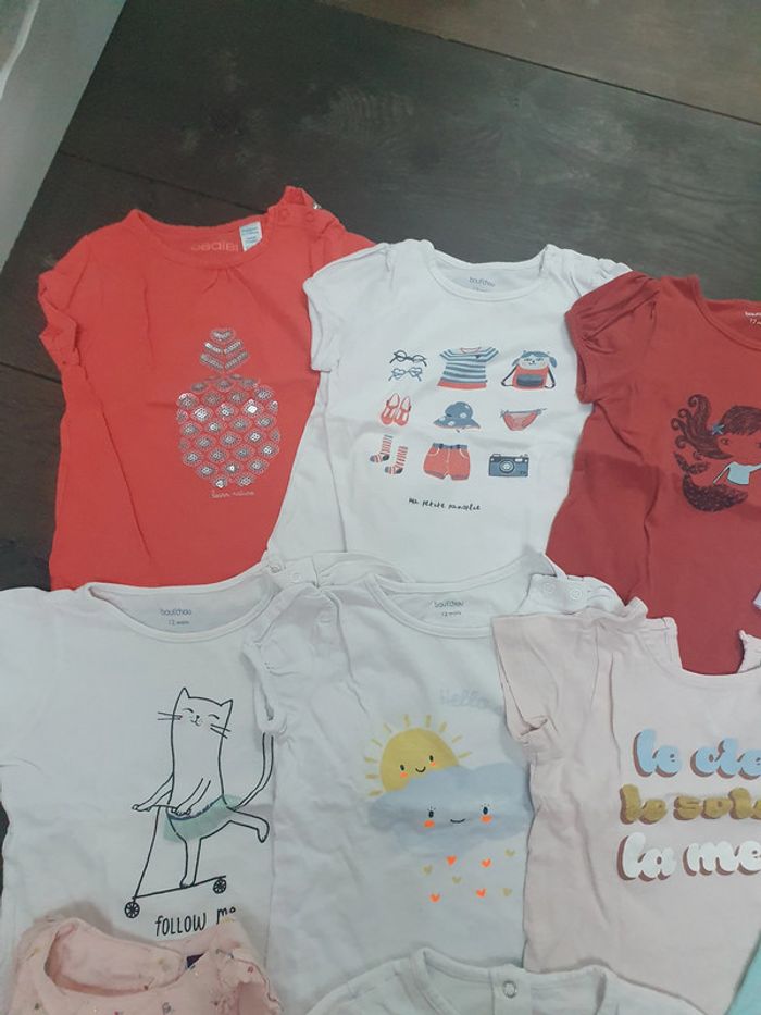 Lot de t shirts fille 12 mois - photo numéro 2