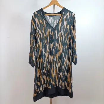 Tunique imprimée italienne Fred Sabatier taille 46, 100 % viscose fluide et chic A1365
