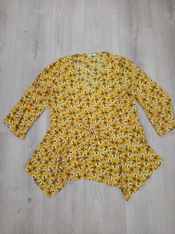Blouse a manche jaune a motifs Gemo 36 S