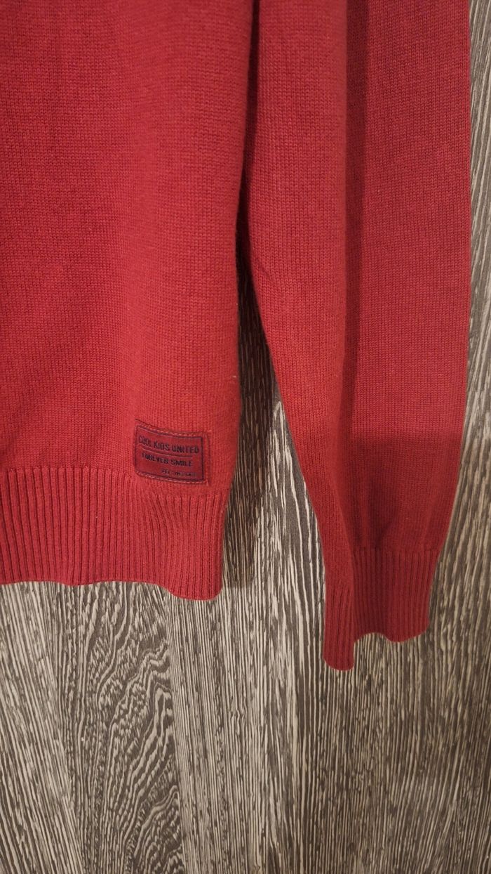 Pull à col rond leger en maille bordeaux - photo numéro 4