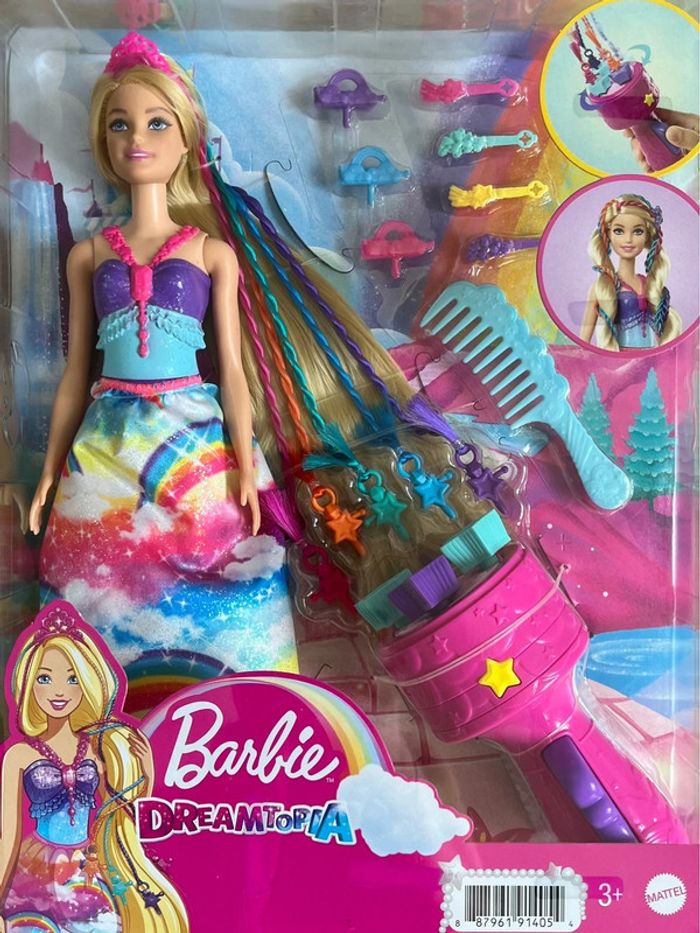 Barbie Dreamtopia arc en ciel Princesse Tresses Magiques Mattel 3+ - photo numéro 2