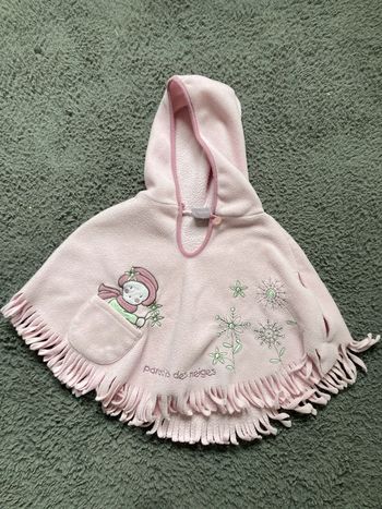 Poncho rose 18 mois