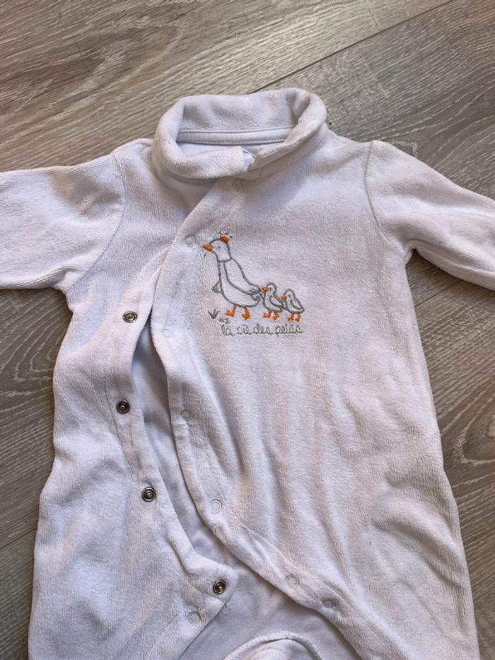 2 pyjamas blancs bébé 3 mois mixte - photo numéro 4