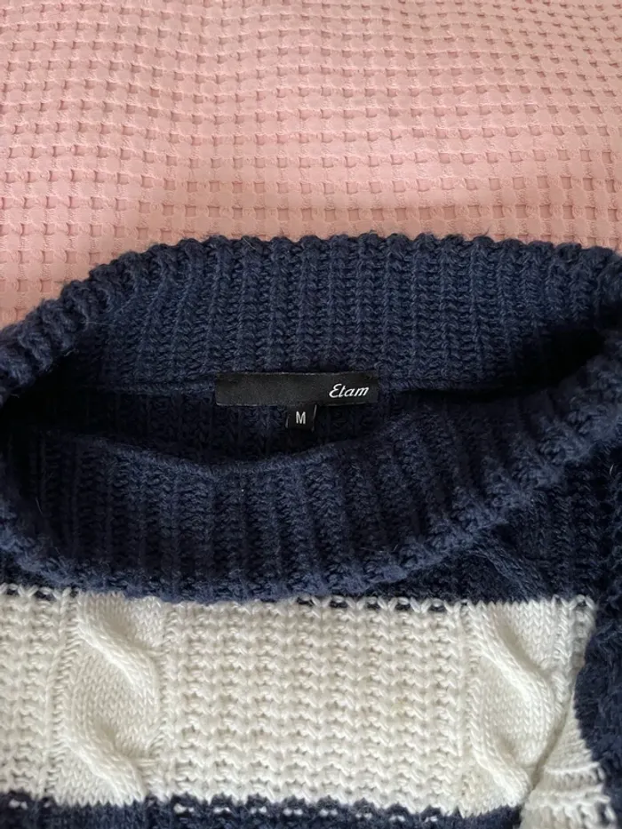Pull marinière oversize court Etam taille M - photo numéro 3