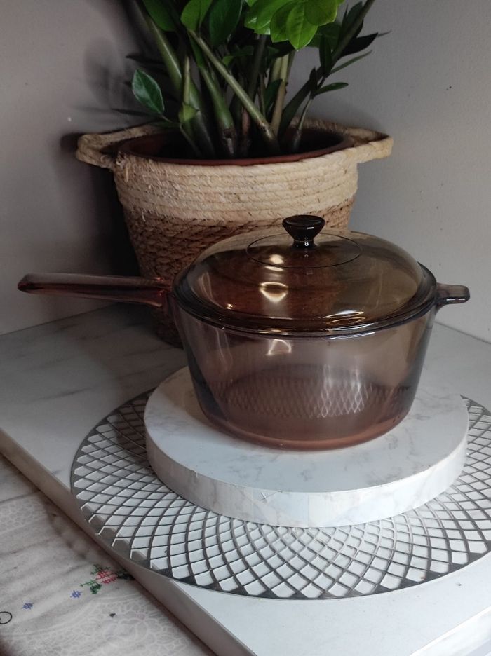 Casserole en verre ambré vision