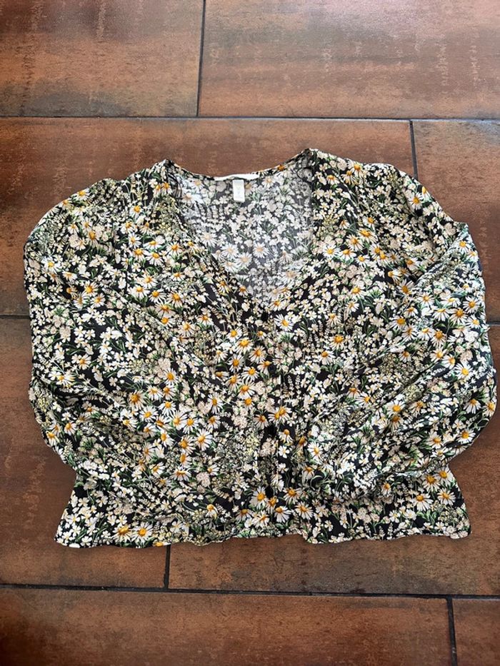 Chemisier court fleuris manche bouffante H&M