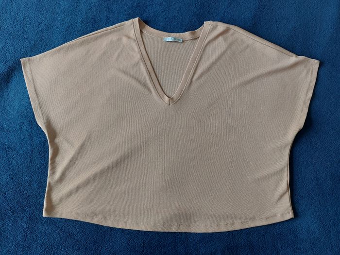 T-shirt Zara beige rosé taille M - photo numéro 5