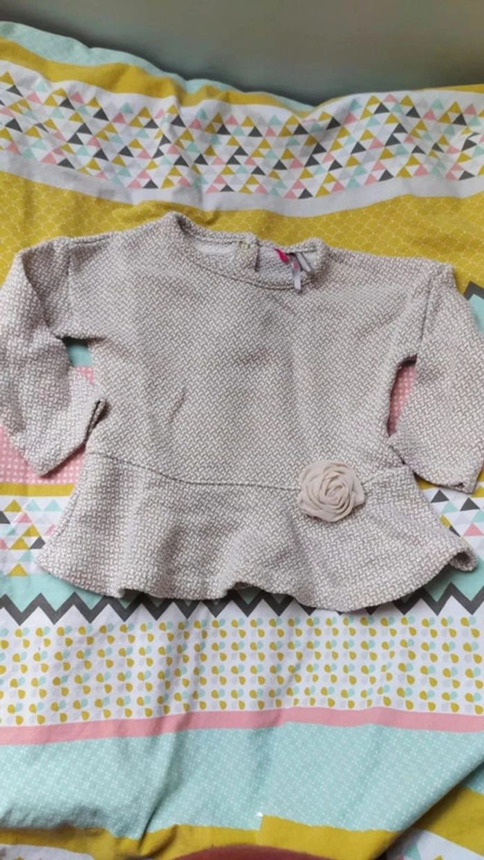 Pull chic ivoire et doré 12 mois Orchestra