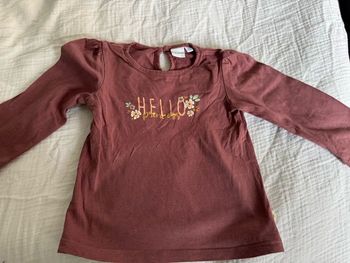 T-shirt violet manches longues « hello princess » P’tit Bisou 12 mois 74 cm