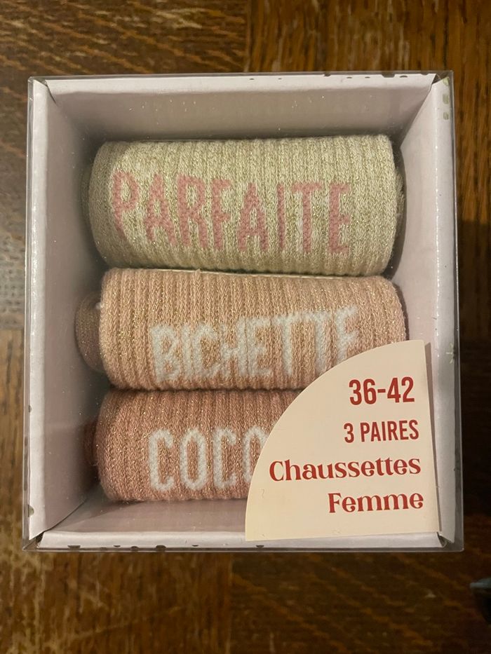 Trio chaussettes paillettes