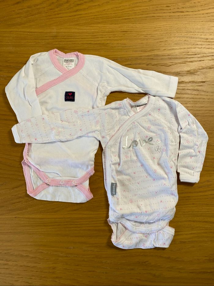 Absorba Lot de 2 Bodies blancs et roses Taille 3 mois - photo numéro 2