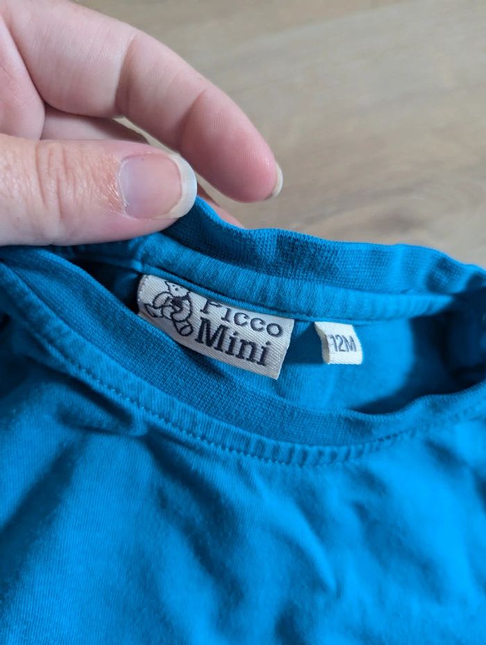 T-shirt bleu Picco Mini 12 mois - photo numéro 2