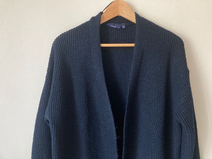 gilet long en maille à croiser sans bouton - photo numéro 2